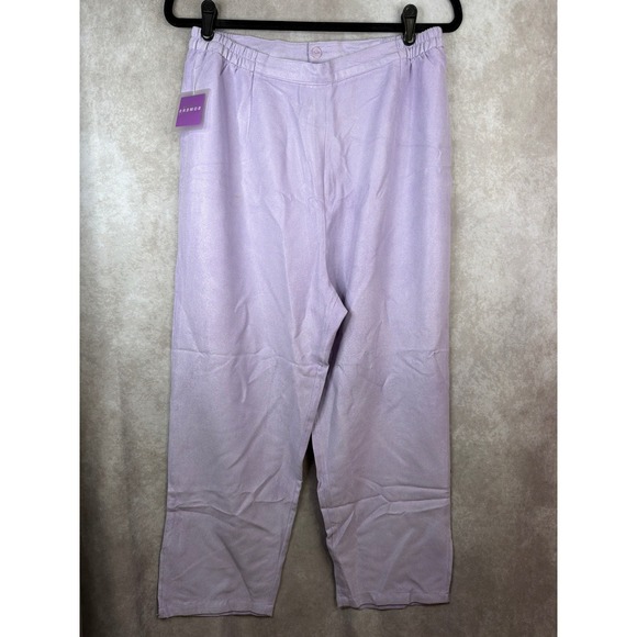 NWT Suzanne Somers Collection Womens Lavender 2 Piece Velvet Pant Suit Size M - Picture 6 of 7